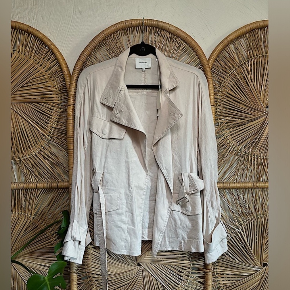 Vince Linen Jacket in Sand Glow